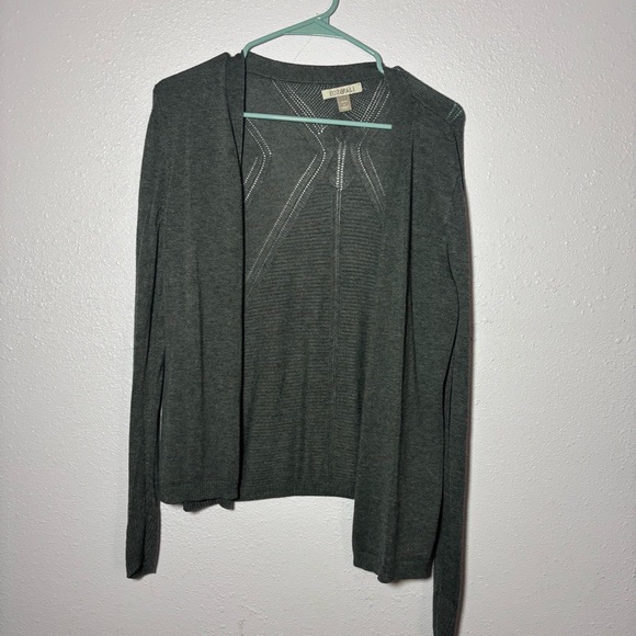 Roz & Ali Sweaters - Roz & Ali Dark Gray Open-Front Cardigan